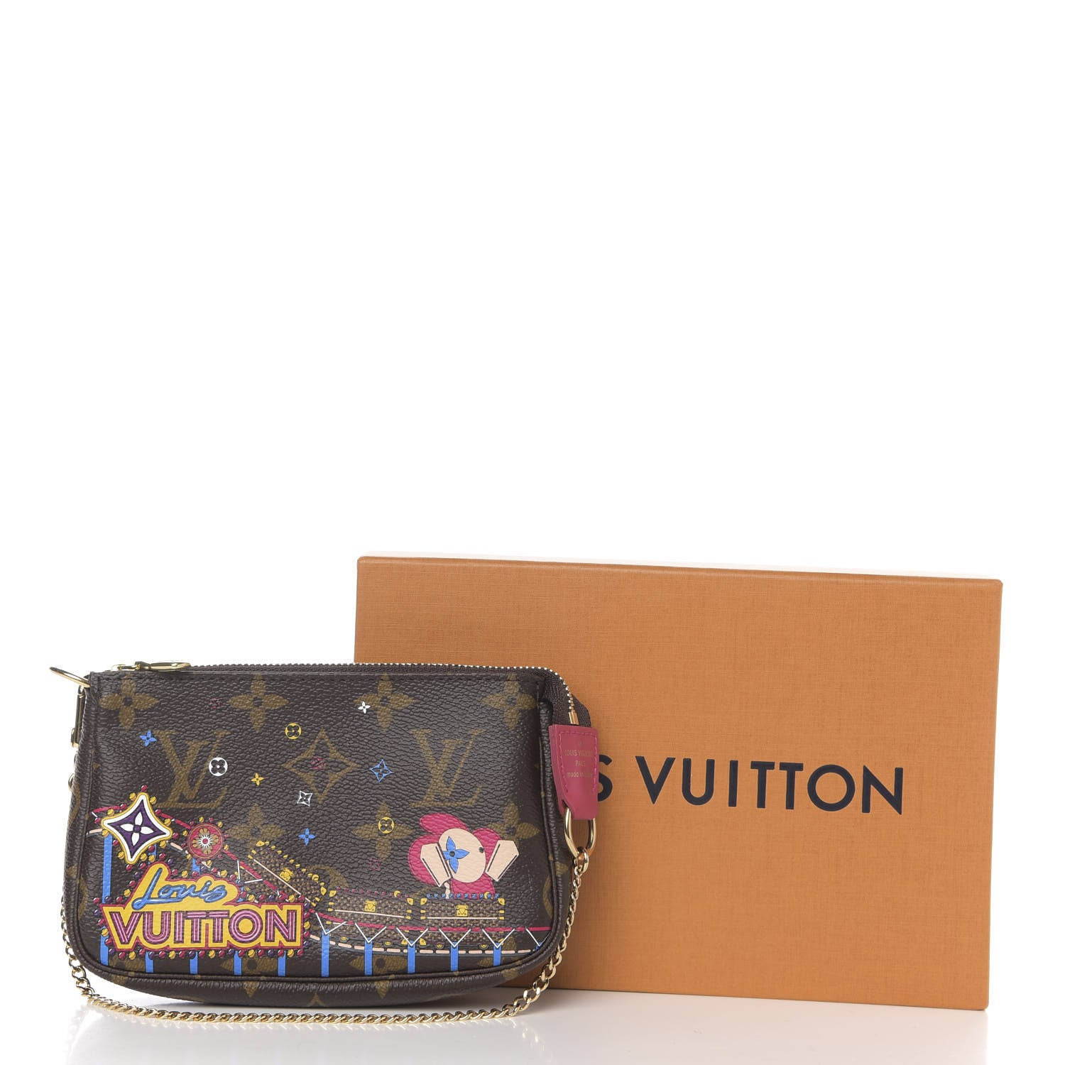 Louis Vuitton Monogram 2020 Christmas Animation Roller Coaster Mini Pochette Accessories Pivoine 7 of 7
