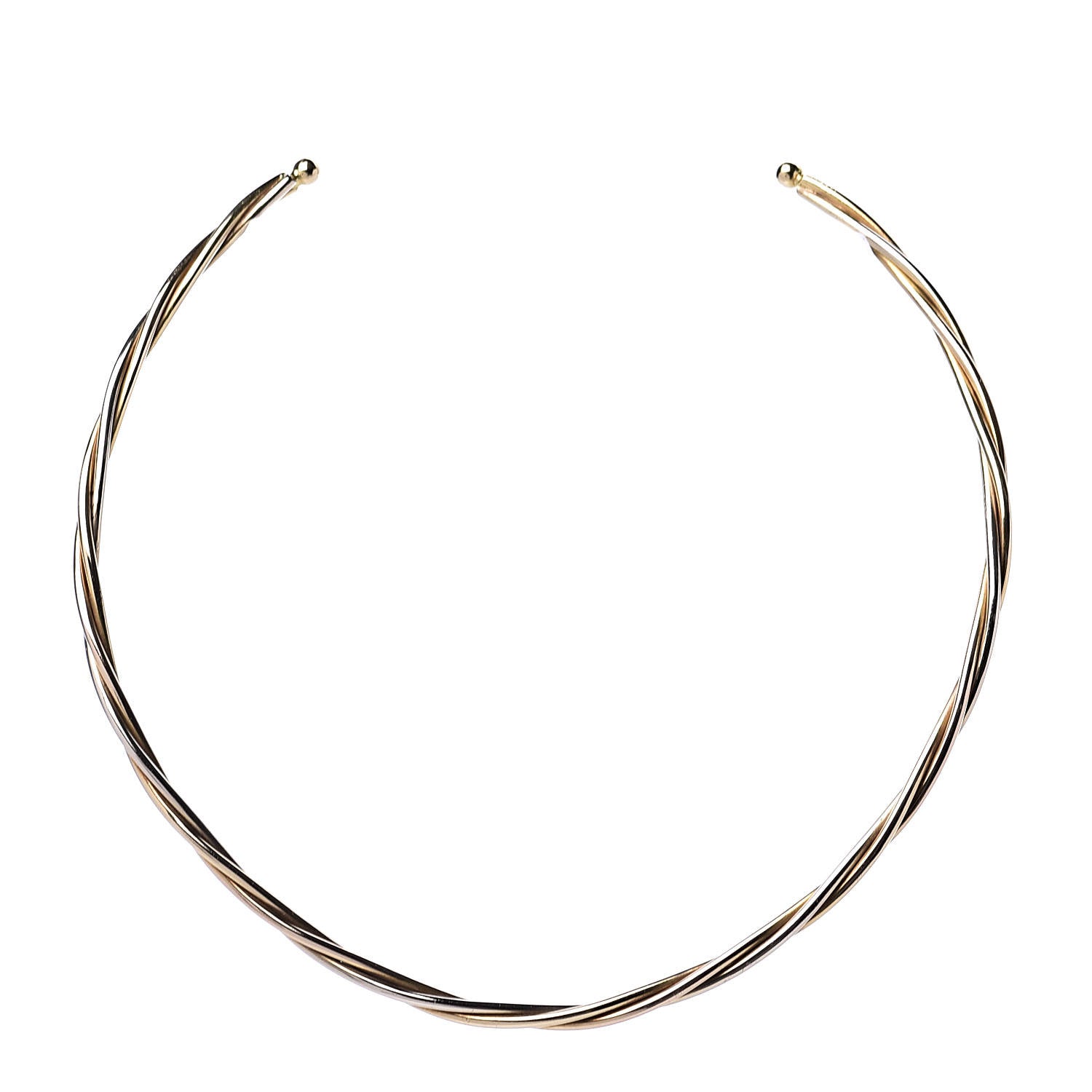 Cartier 18K Pink Yellow White Gold Trinity Collar Necklace 1 of 4