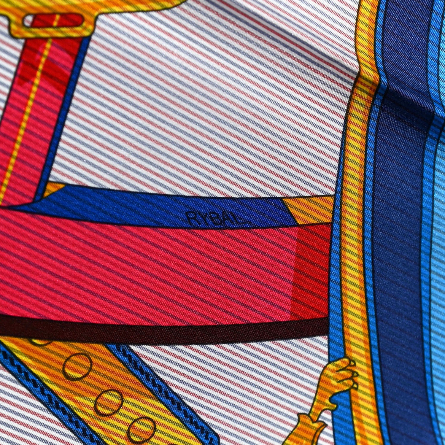 Hermes Silk En Roue Libre Chemise Scarf 90 Rose Vif Bleu Royal 4 of 5