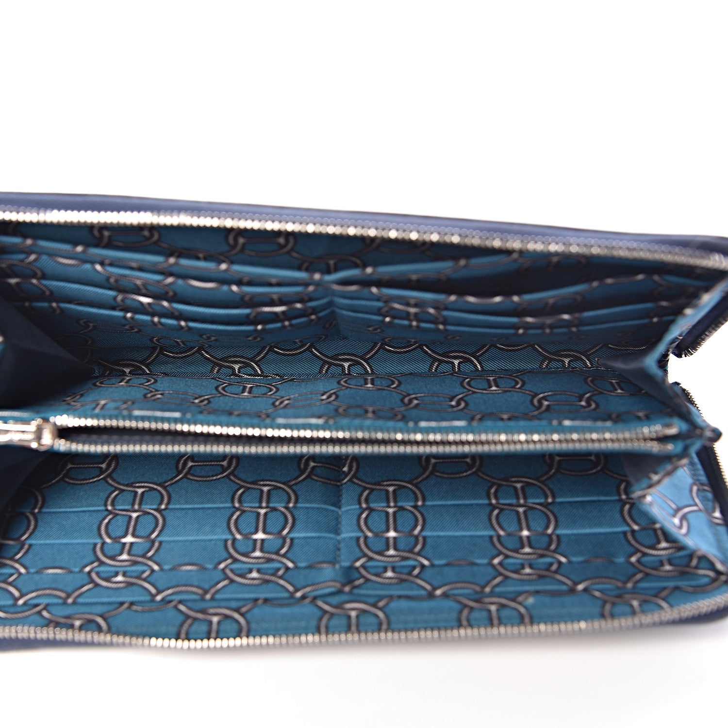 Hermes Epsom Silk'In Wallet Bleu Saphir 5 of 11