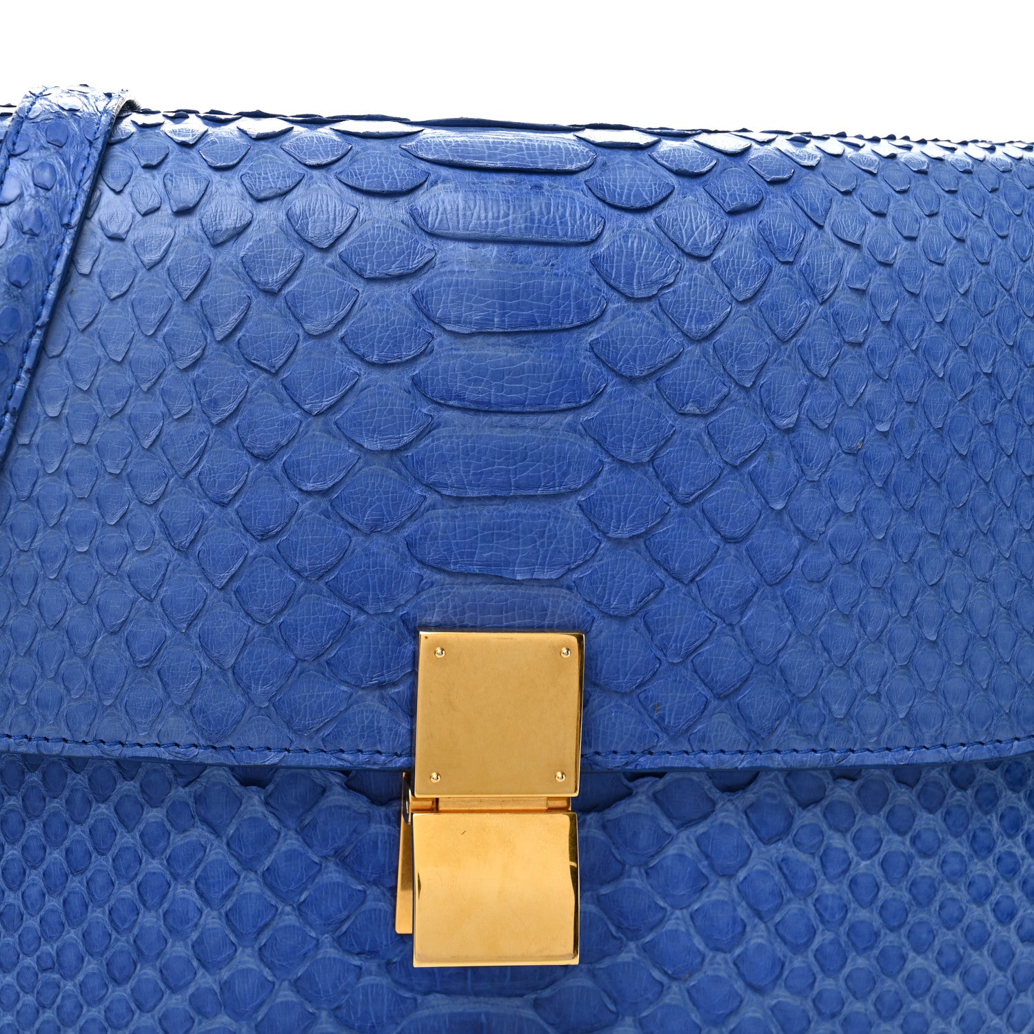 Celine Snakeskin Medium Classic Box Flap Blue 7 of 13