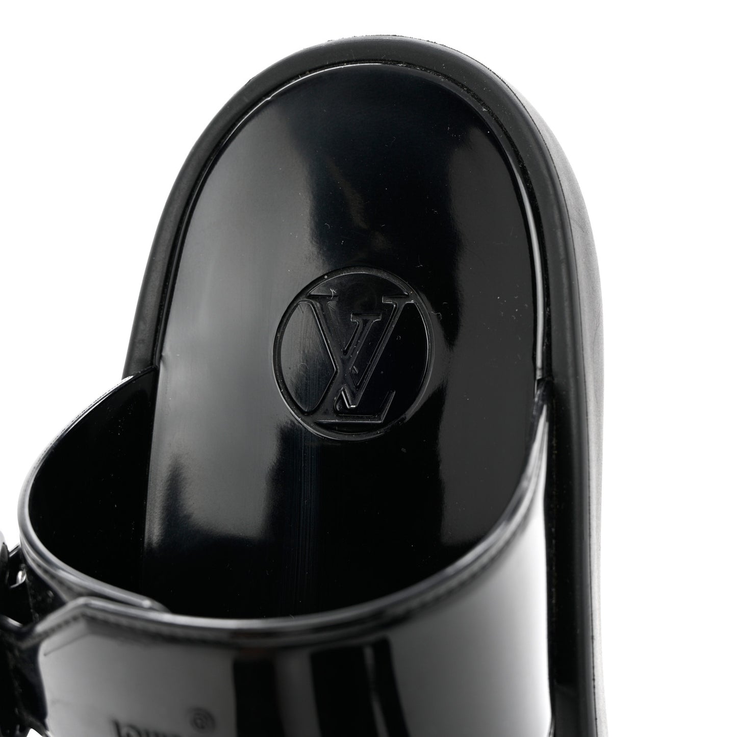 Monogram Sunbath Flat Mule Sandals 38 Black