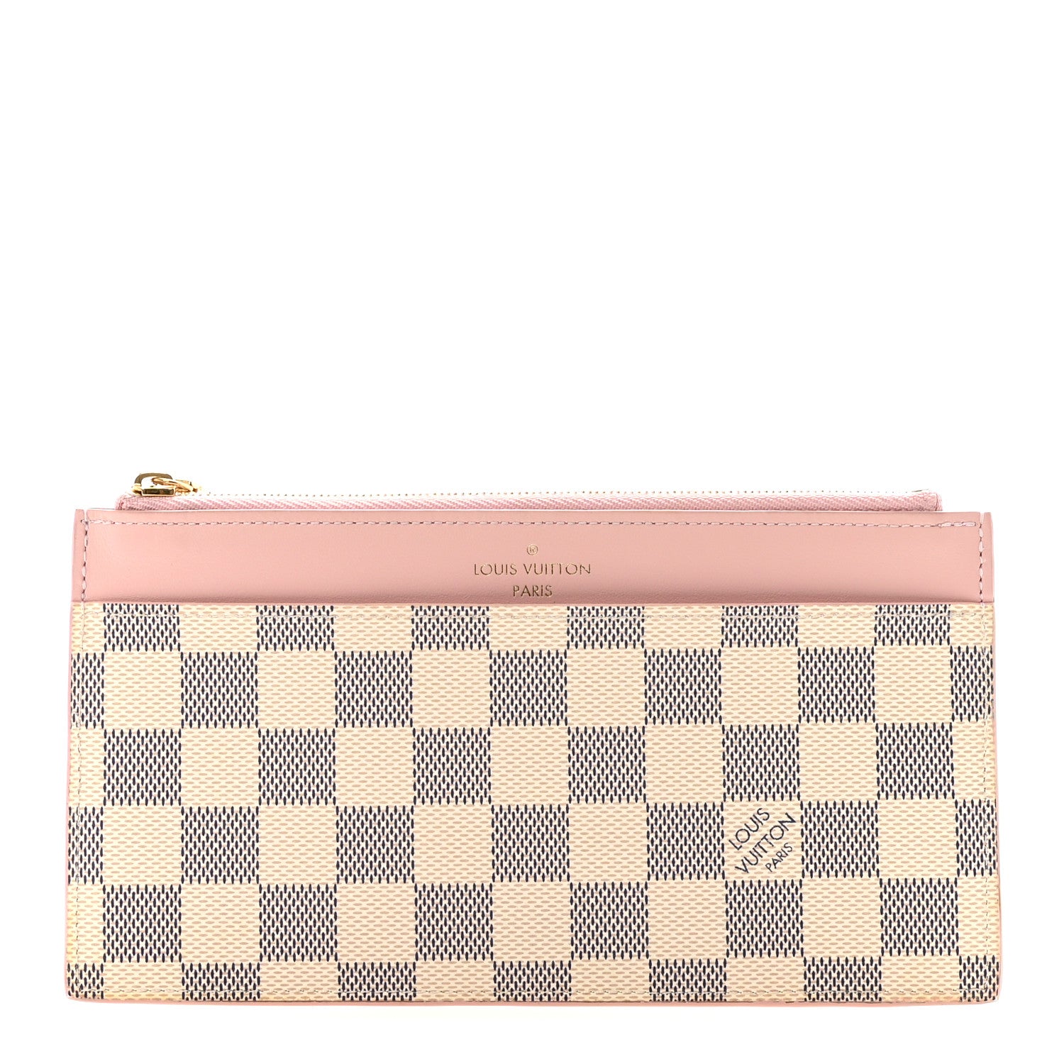 Louis Vuitton Damier Azur Slim Purse Rose Ballerine 2 of 14