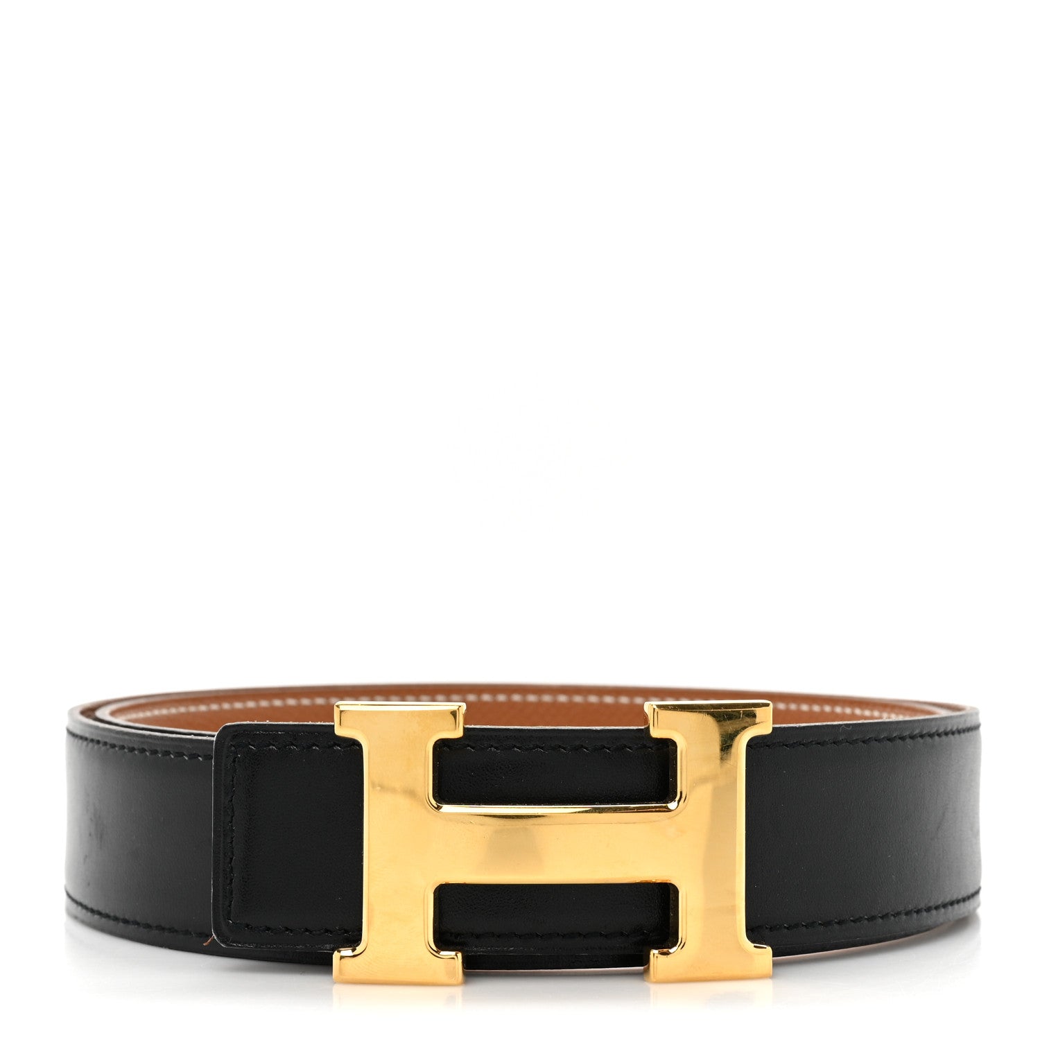 Hermes Box Epsom 32mm H Belt 80 32 Black Gold 1 of 6