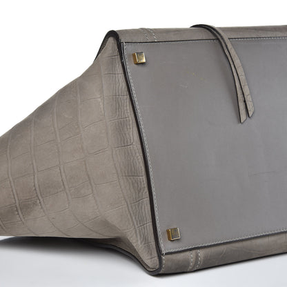 Celine Crocodile Embossed Nubuck Large Phantom Luggage Grey 8 of 18