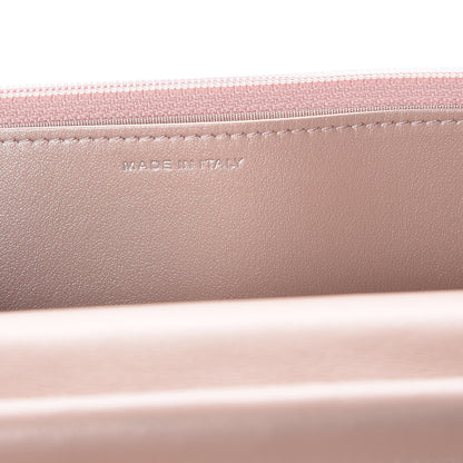 Chanel Goatskin Camellia Embossed Wallet On Chain WOC Light Pink 9 of 11