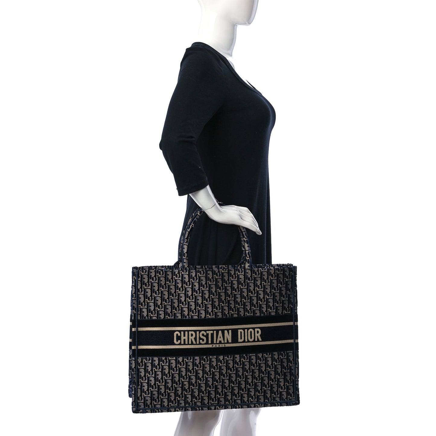 Oblique Velvet Book Tote Blue Multicolor