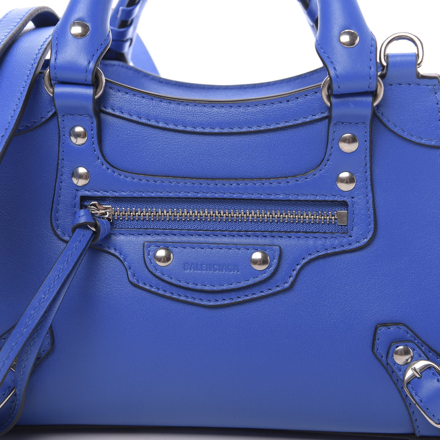 Balenciaga Calfskin Neo Classic Silver Hardware S City Bleu 9 of 9