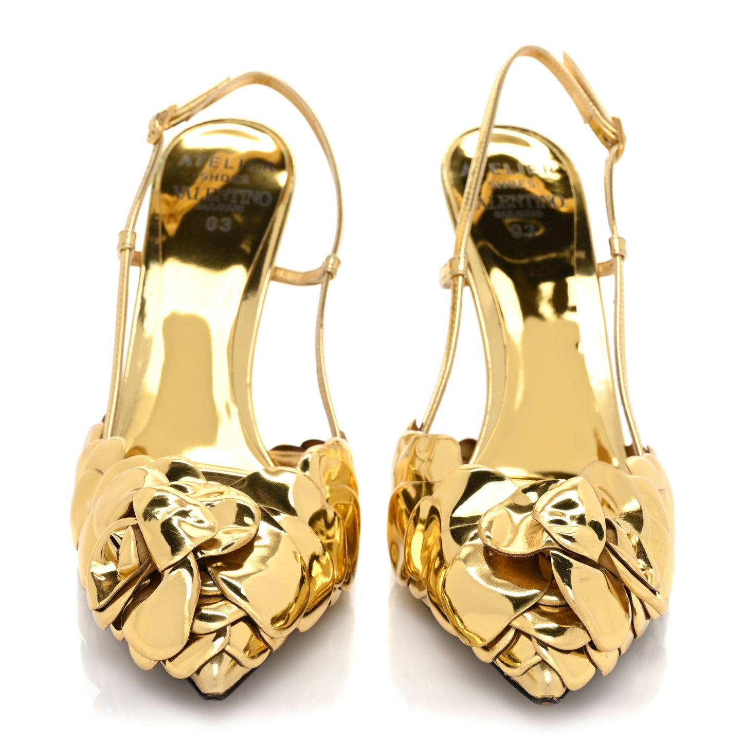 Metallic Calfskin Atelier 03 Rose Edition Slingback 110mm Pumps 37.5 Antique Brass