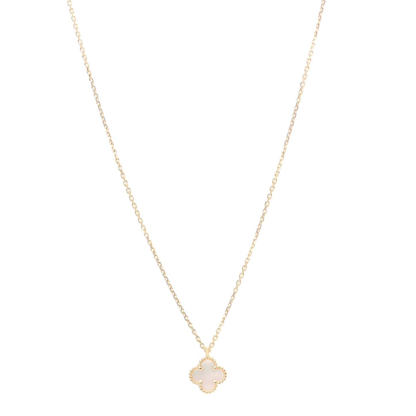 18K Yellow Gold Mother of Pearl Sweet Alhambra Pendant Necklace