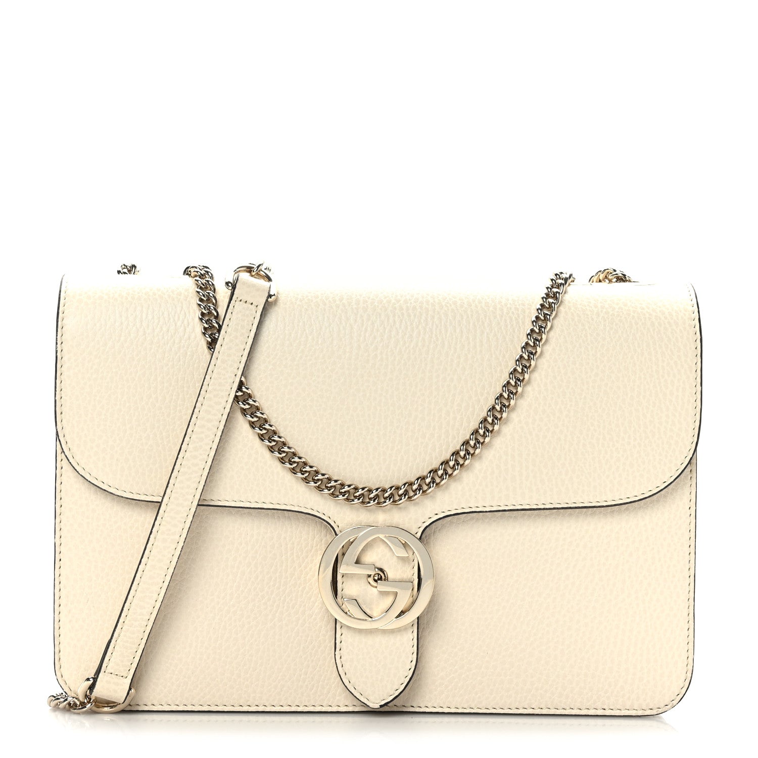 Gucci Dollar Calfskin Interlocking G Shoulder Bag Ivoire 1 of 10