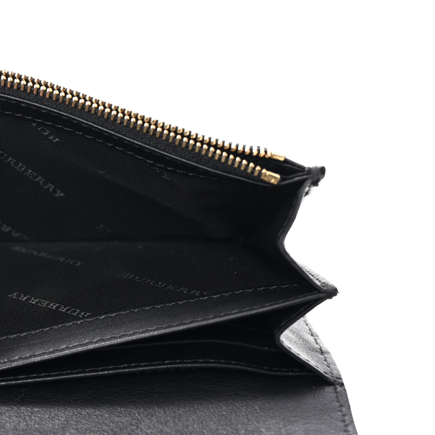 Grainy Calfskin House Check Porter Continental Wallet Black