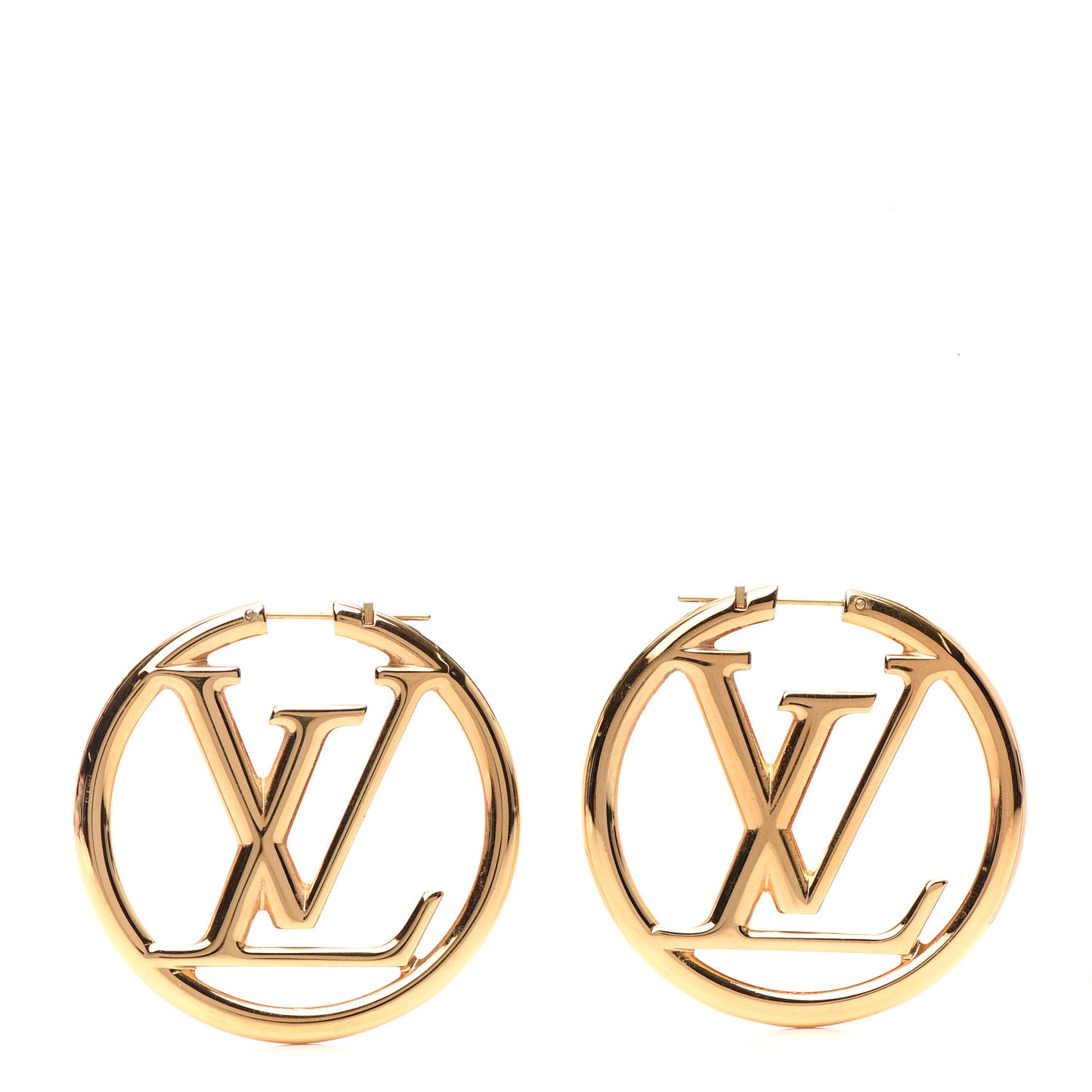 Metal Louise Hoop Earrings Gold
