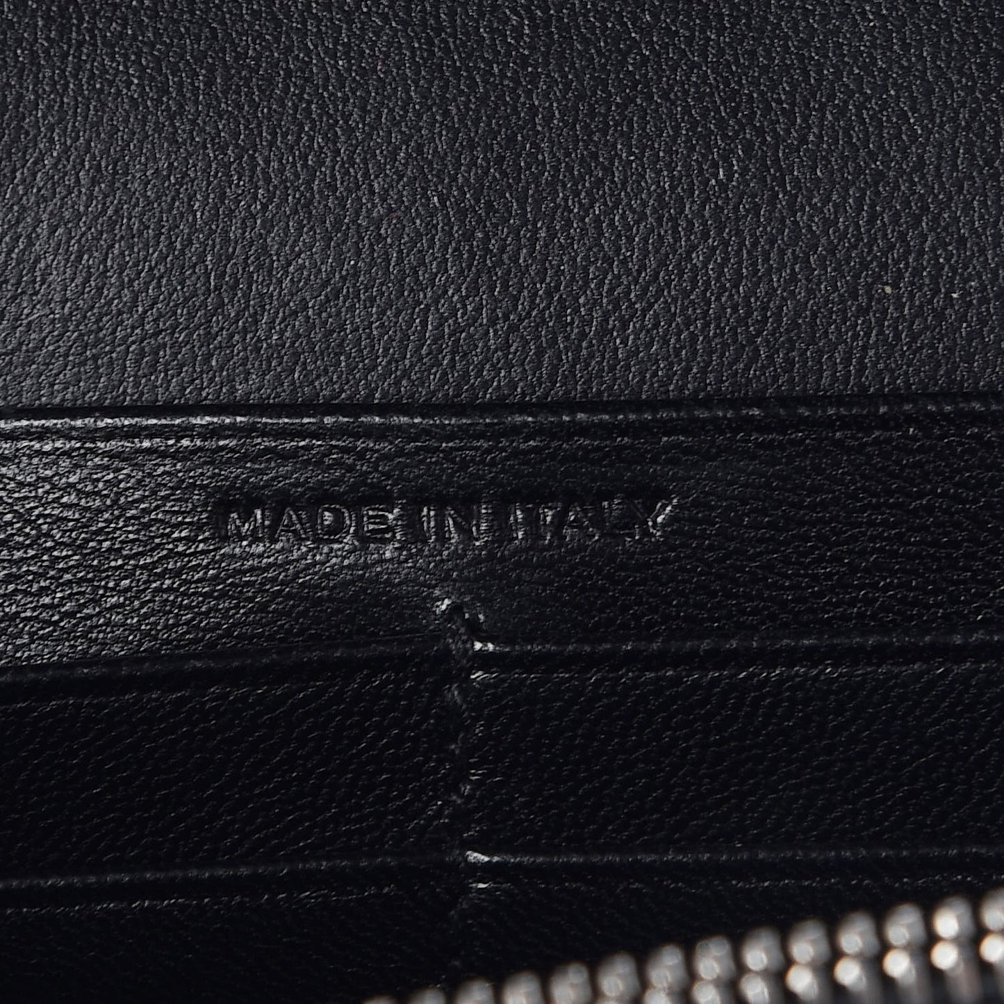 Calfskin Crocodile Embossed Monogram Chain Wallet Black