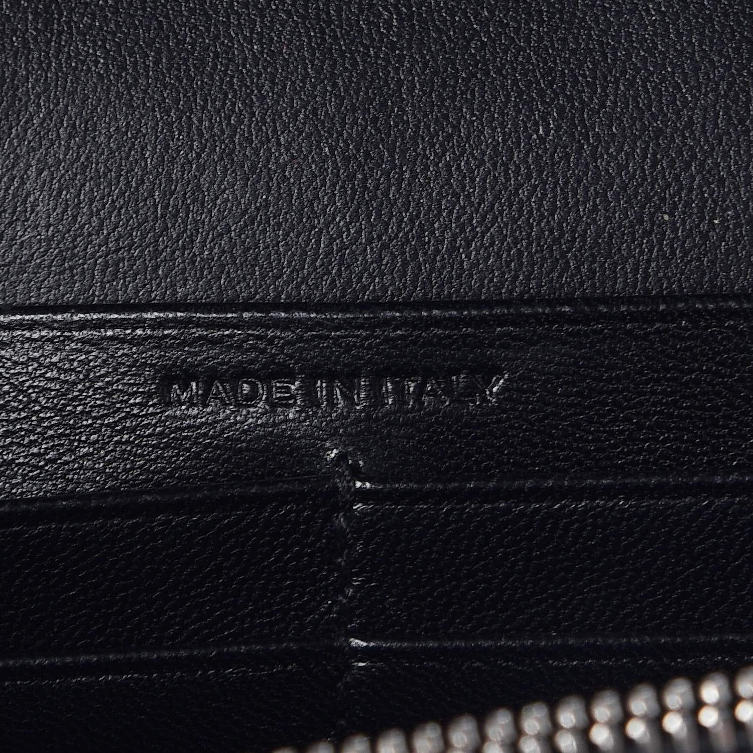 Saint Laurent Calfskin Crocodile Embossed Monogram Chain Wallet Black 9 of 11