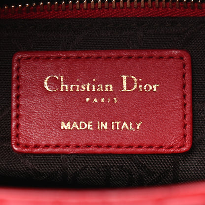 Christian Dior Lambskin Cannage Small Lucky Badges My Lady Dior Red 6 of 11