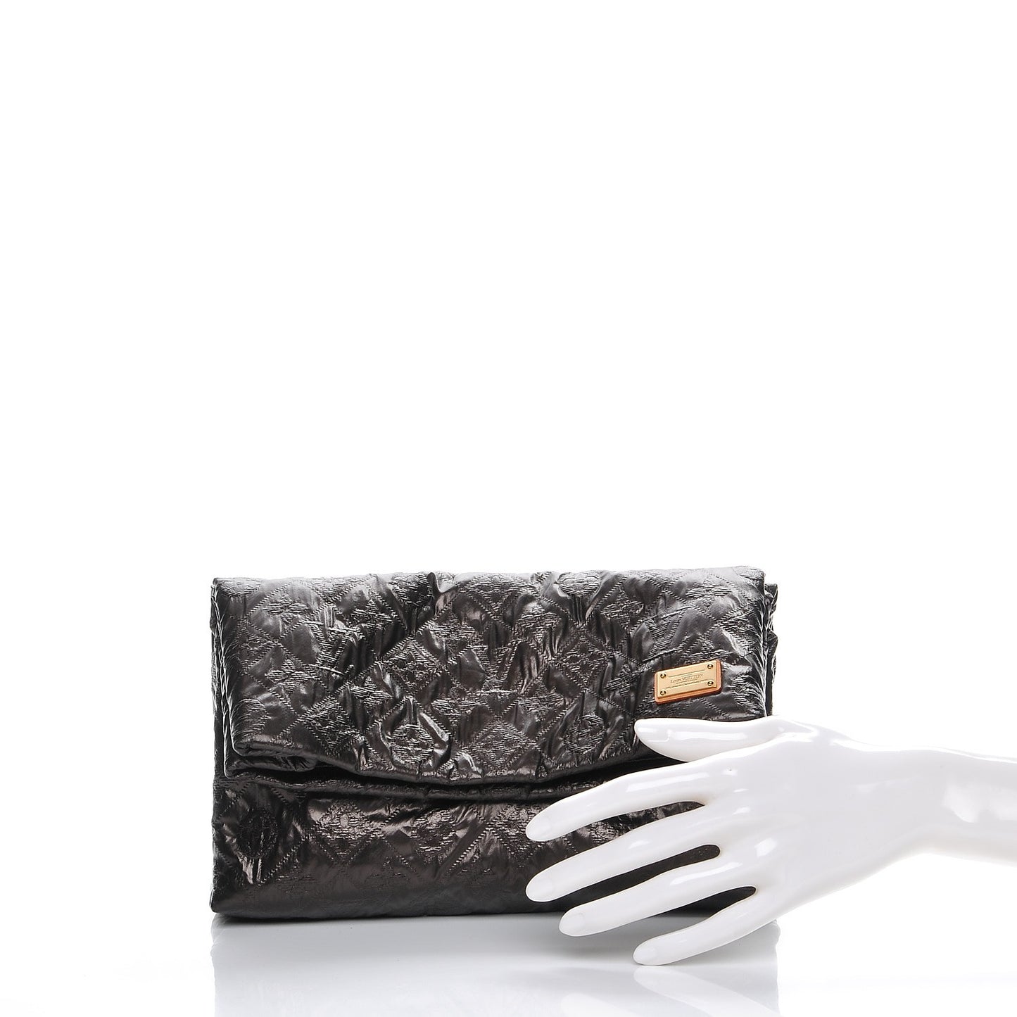 Jacquard Quilted Monogram Limelight Clutch PM Black