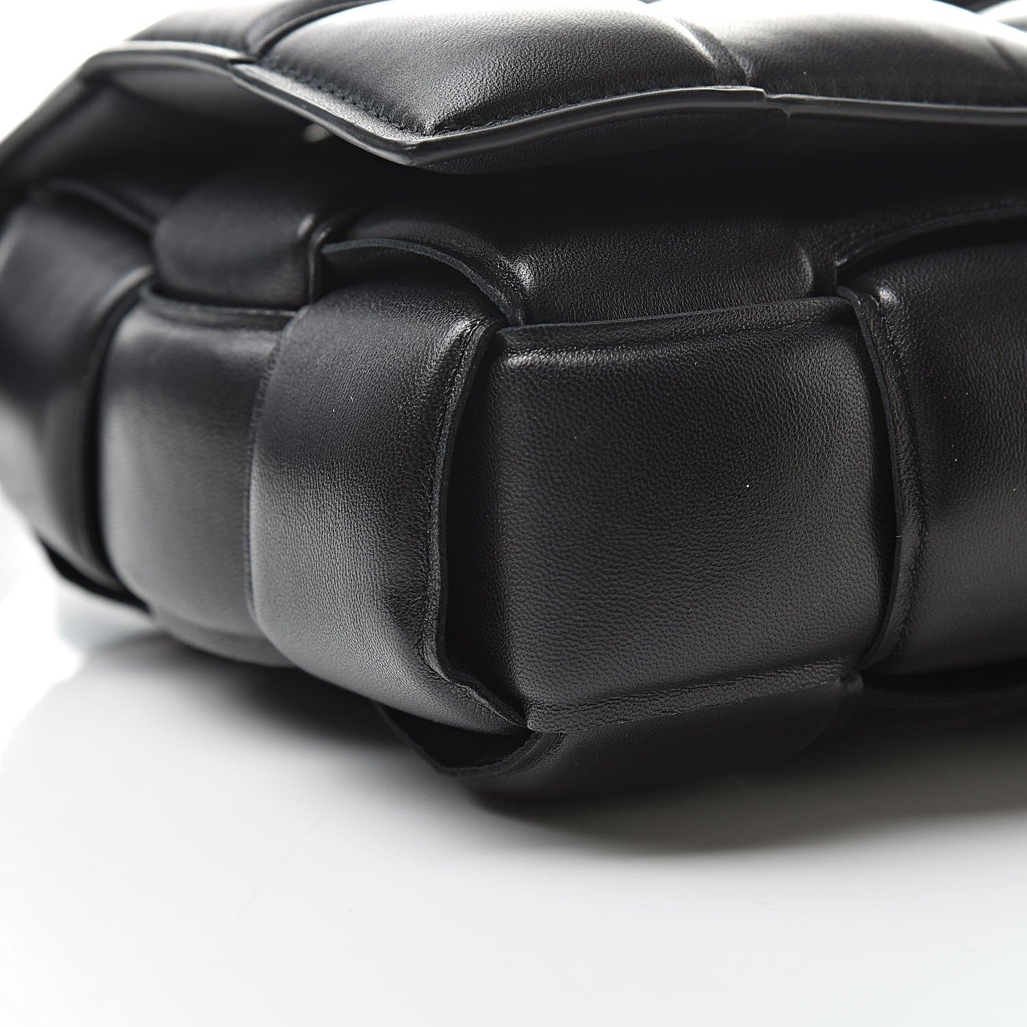 Bottega Veneta Paper Calfskin Maxi Intreccio Padded Cassette Crossbody Bag Black 8 of 13