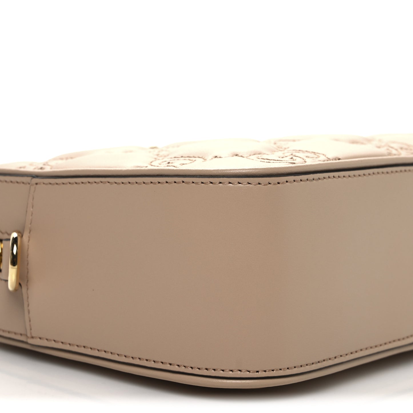 Calfskin GG Matelasse Small Shoulder Bag Pink Sand Natural