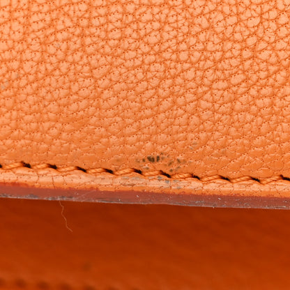 Celine Goatskin Medium Classic Box Flap Bag Orange 13 of 16