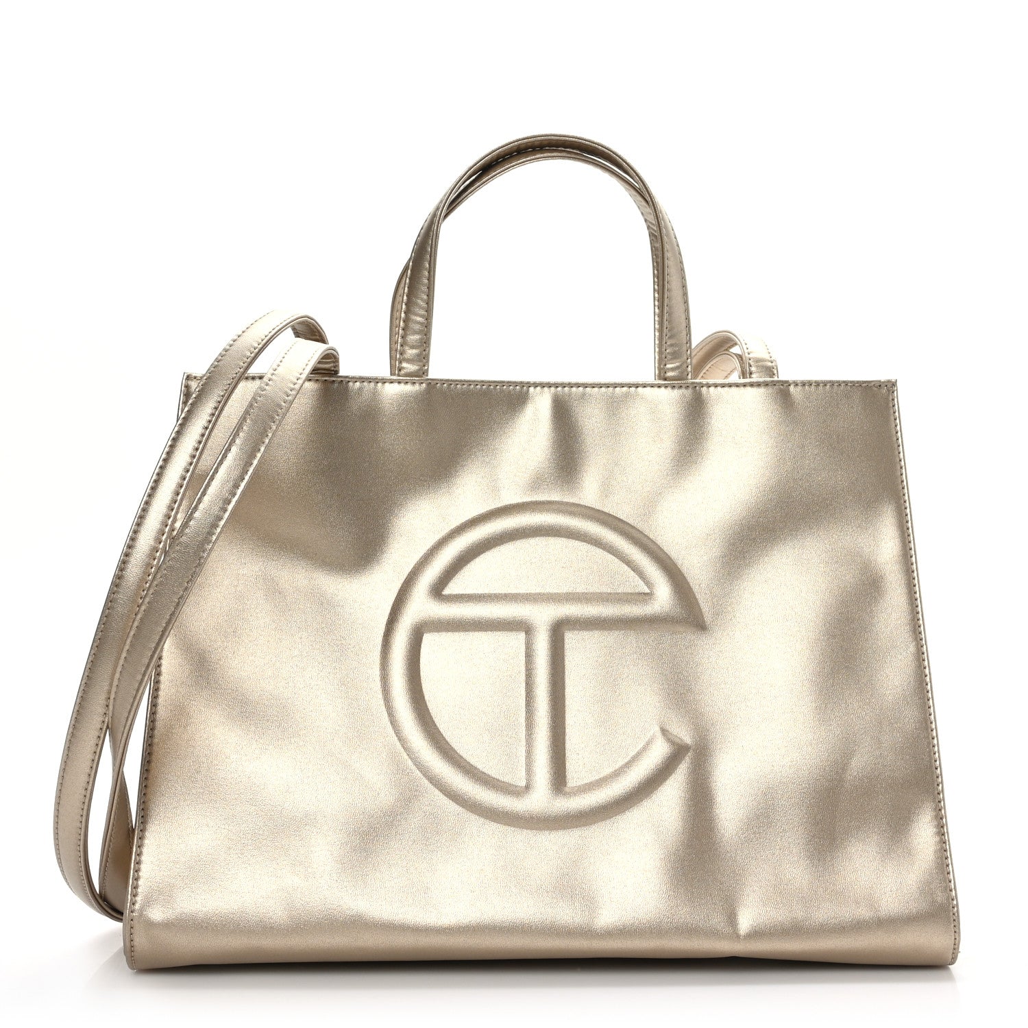 Telfar Metallic Vegan Leather Medium Shopping Bag Gold 1 of 7