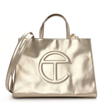 Telfar Metallic Vegan Leather Medium Shopping Bag Gold 1 of 7