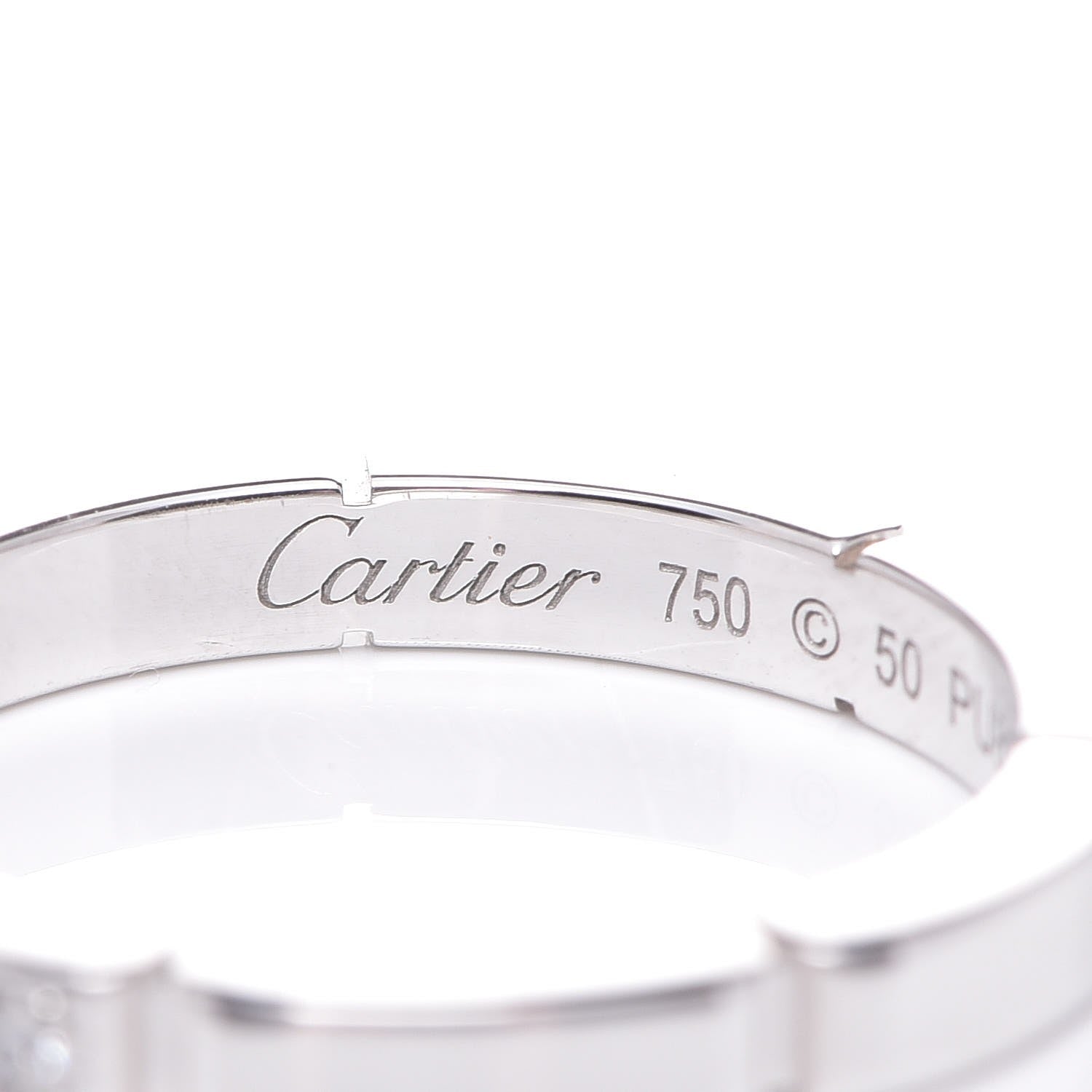 Cartier 18K White Gold Diamond Maillon Panthere Wedding Band Ring 50 5.25 4 of 6