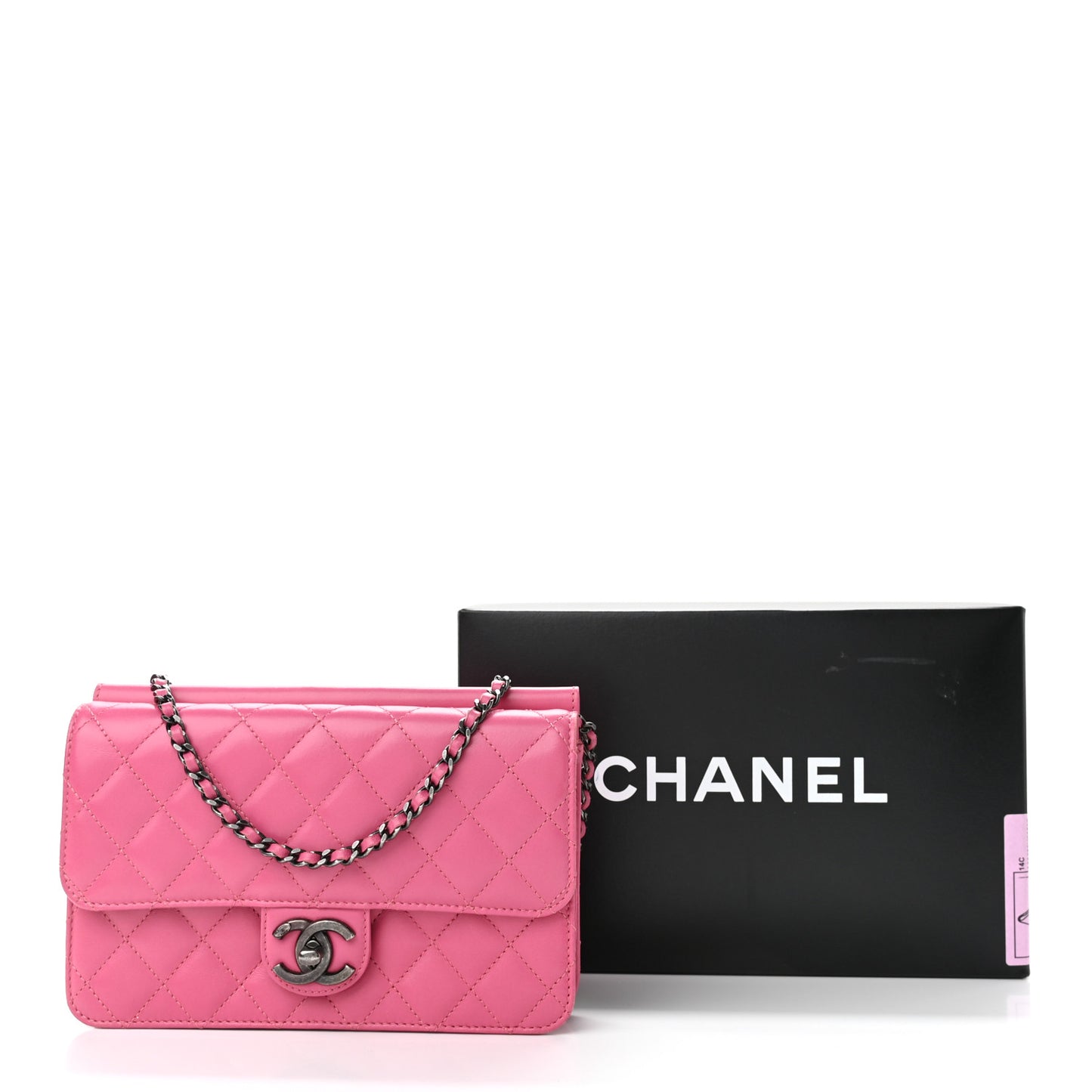 Lambskin Quilted Medium Crossing Times Flap Pink