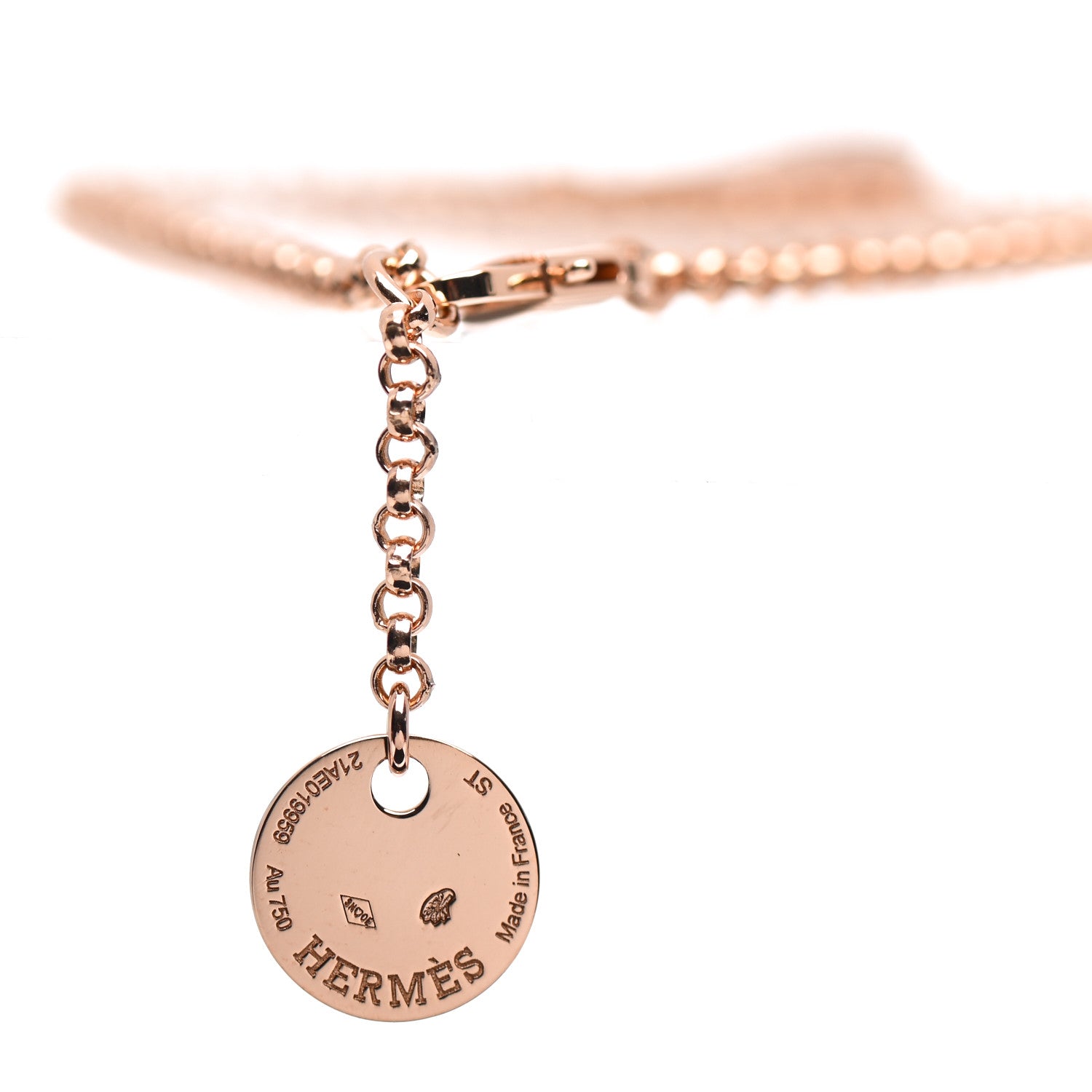 Hermes 18K Rose Gold Diamond PM Kelly Clochette Bracelet ST 4 of 5