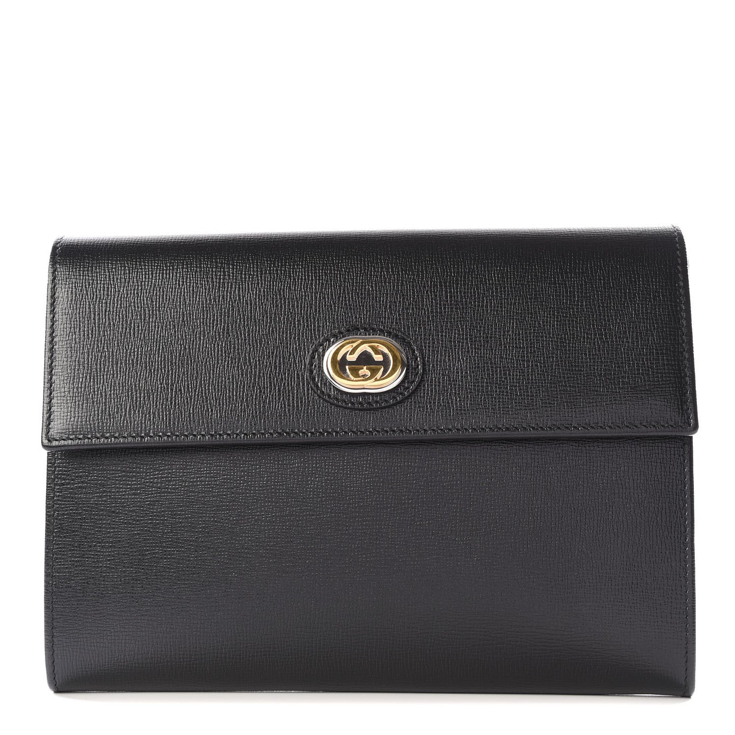 Azalea Calfskin Marina Clutch Black