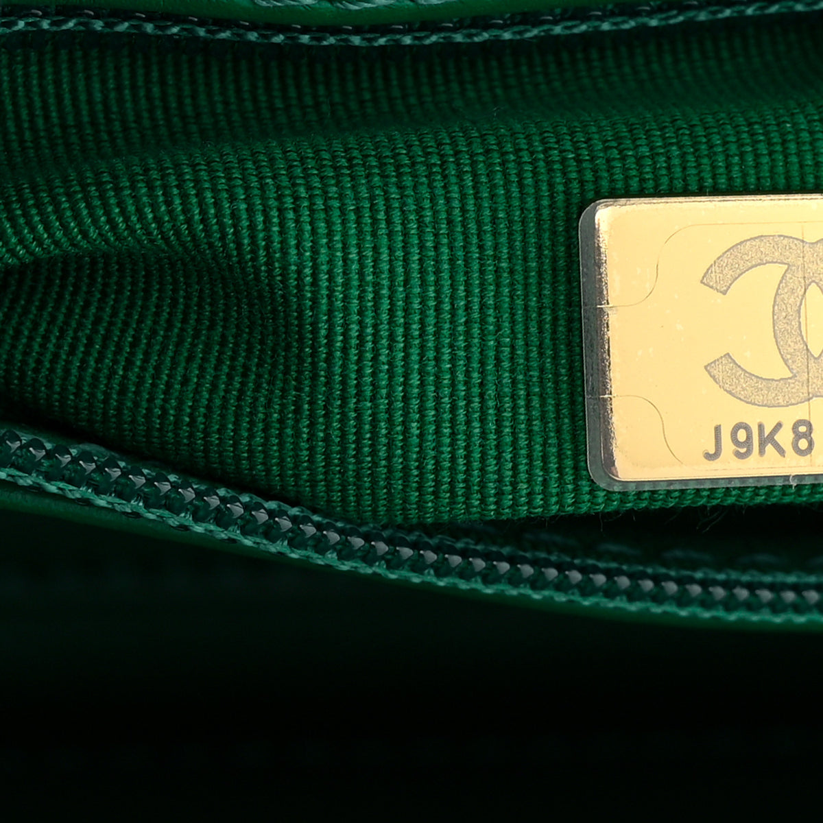 Shiny Aged Calfskin Quilted Nano Kelly Shopper Green
