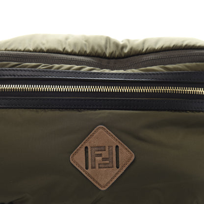 Fendi Nylon Dolmias Vitello Grace FF Convertible Drawstring Backpack Military Brown Tortora 17 of 17