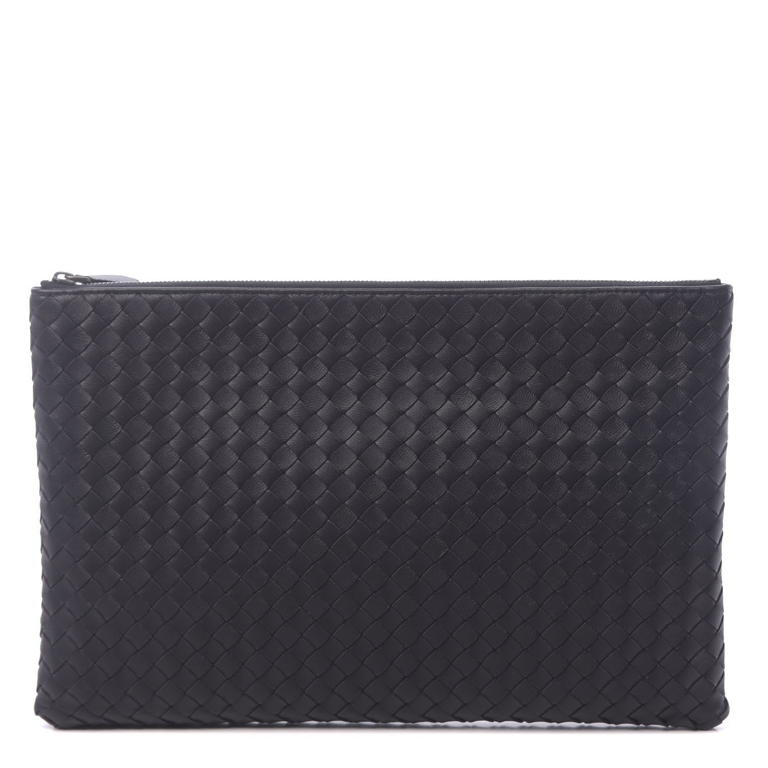 Bottega Veneta Nappa Intrecciato Large Flat Zip Biletto Pouch Black 1 of 8