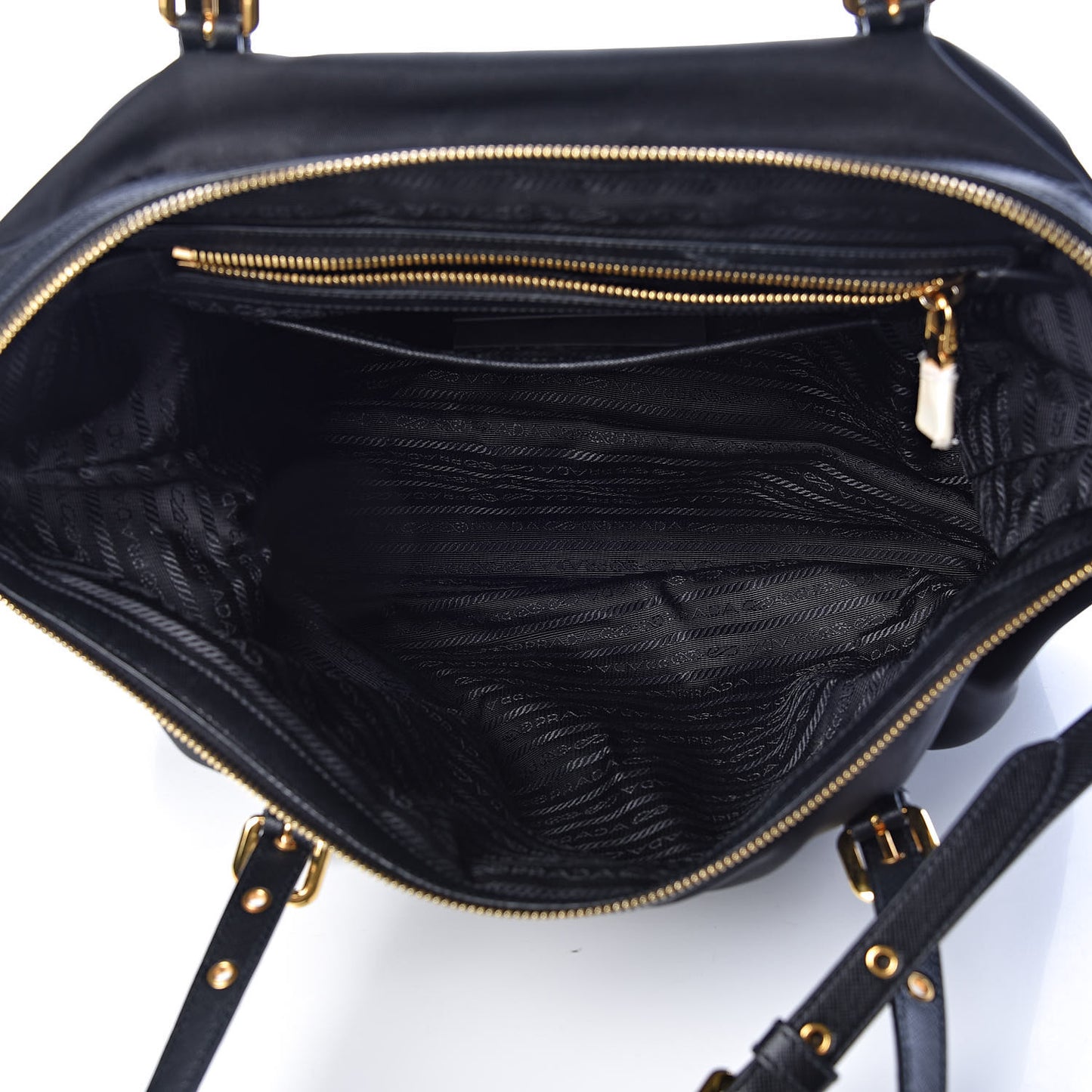 Tessuto Nylon Saffiano Tote Black