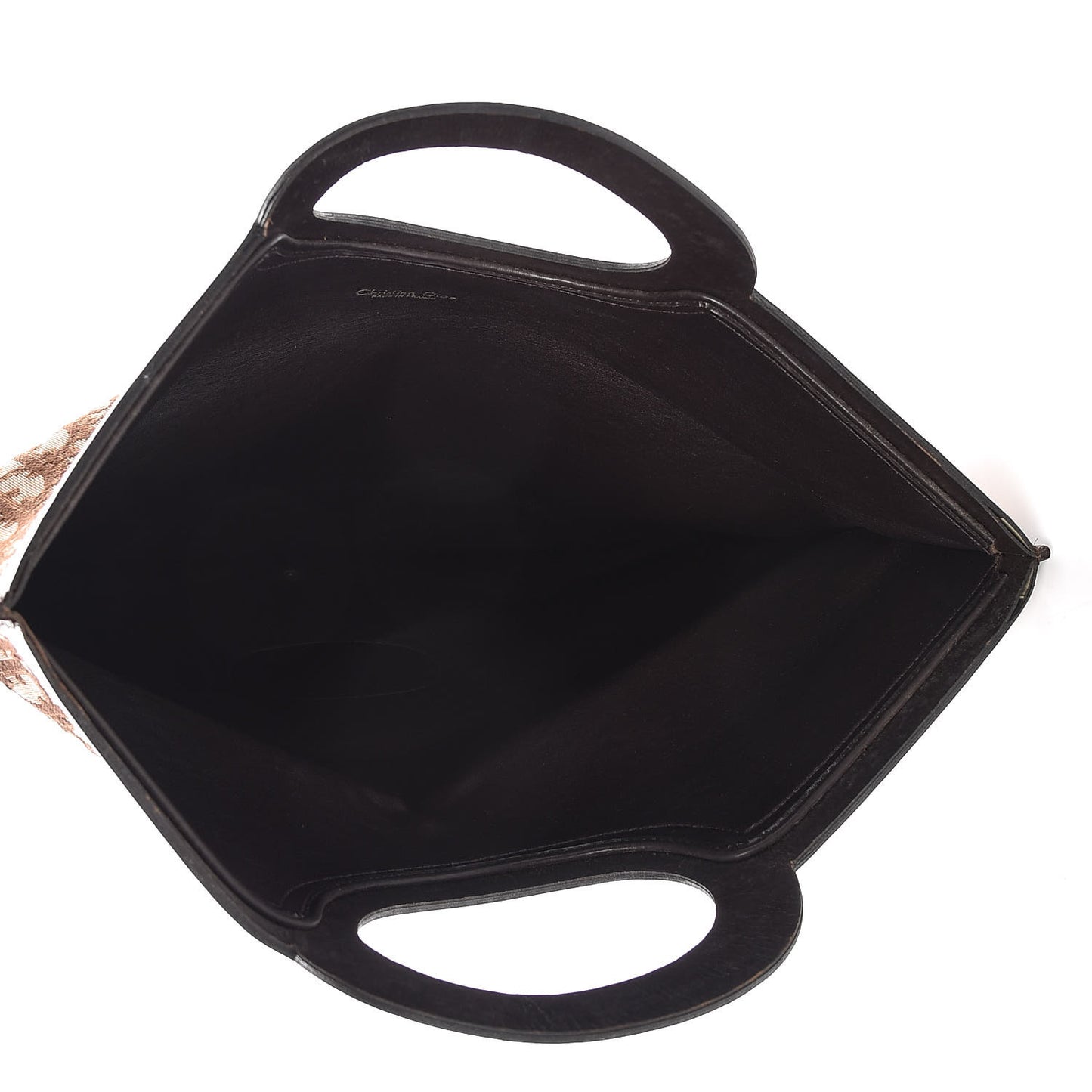 Monogram Fold Over Clutch Brown