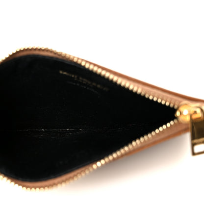 Saint Laurent Monogram Grain de Poudre 5 Fragments Zip Pouch Card Holder Dark Natural 5 of 8