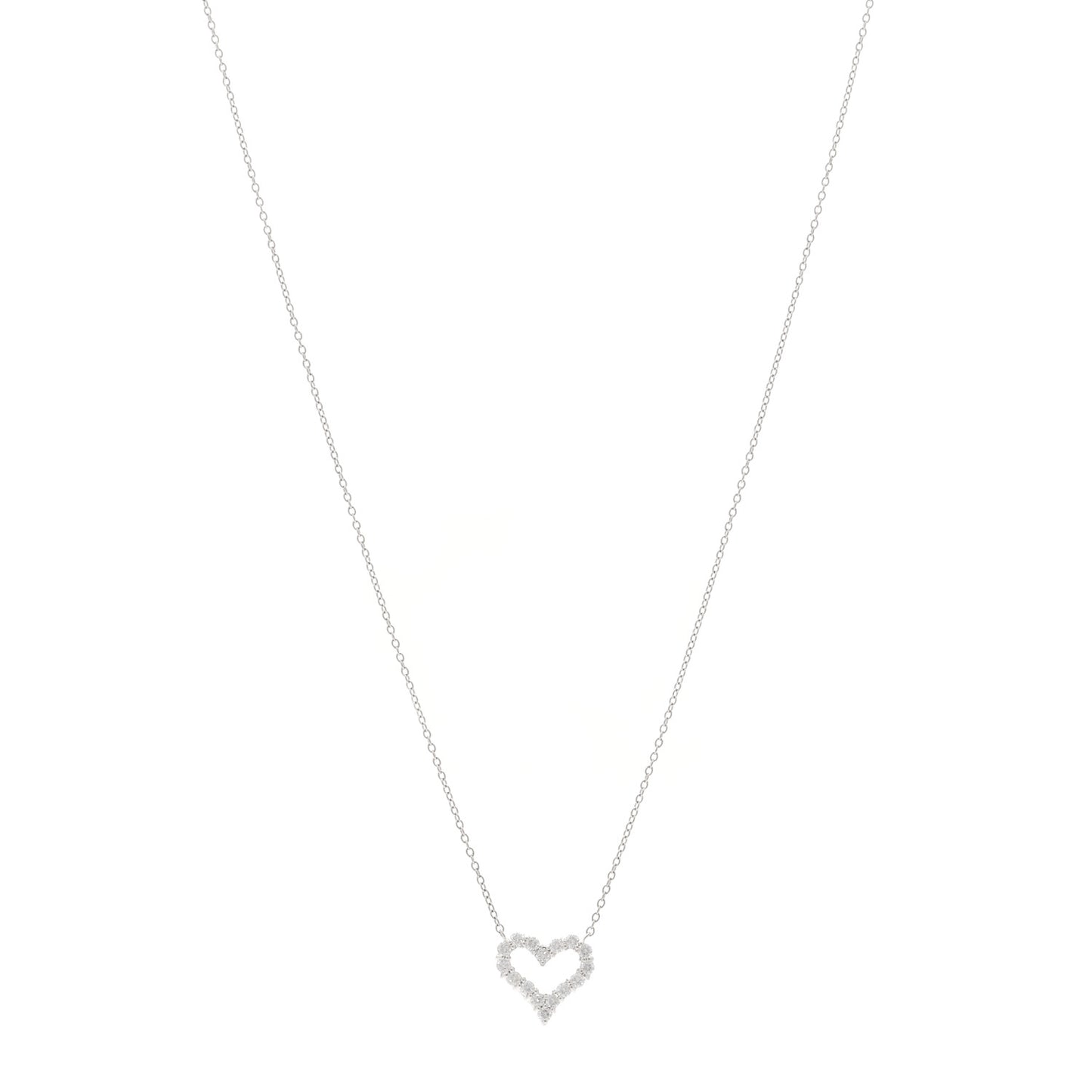 Platinum Diamond Mini Heart Pendant Necklace