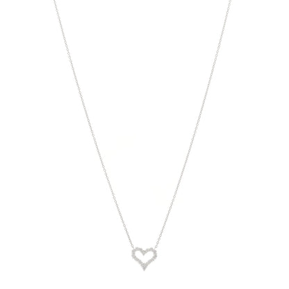 Tiffany Platinum Diamond Mini Heart Pendant Necklace 1 of 4