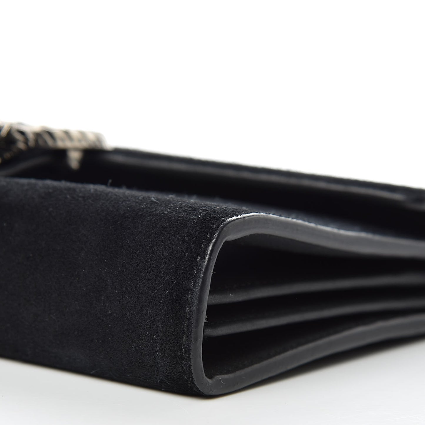 Suede Mini Dionysus Chain Wallet Black