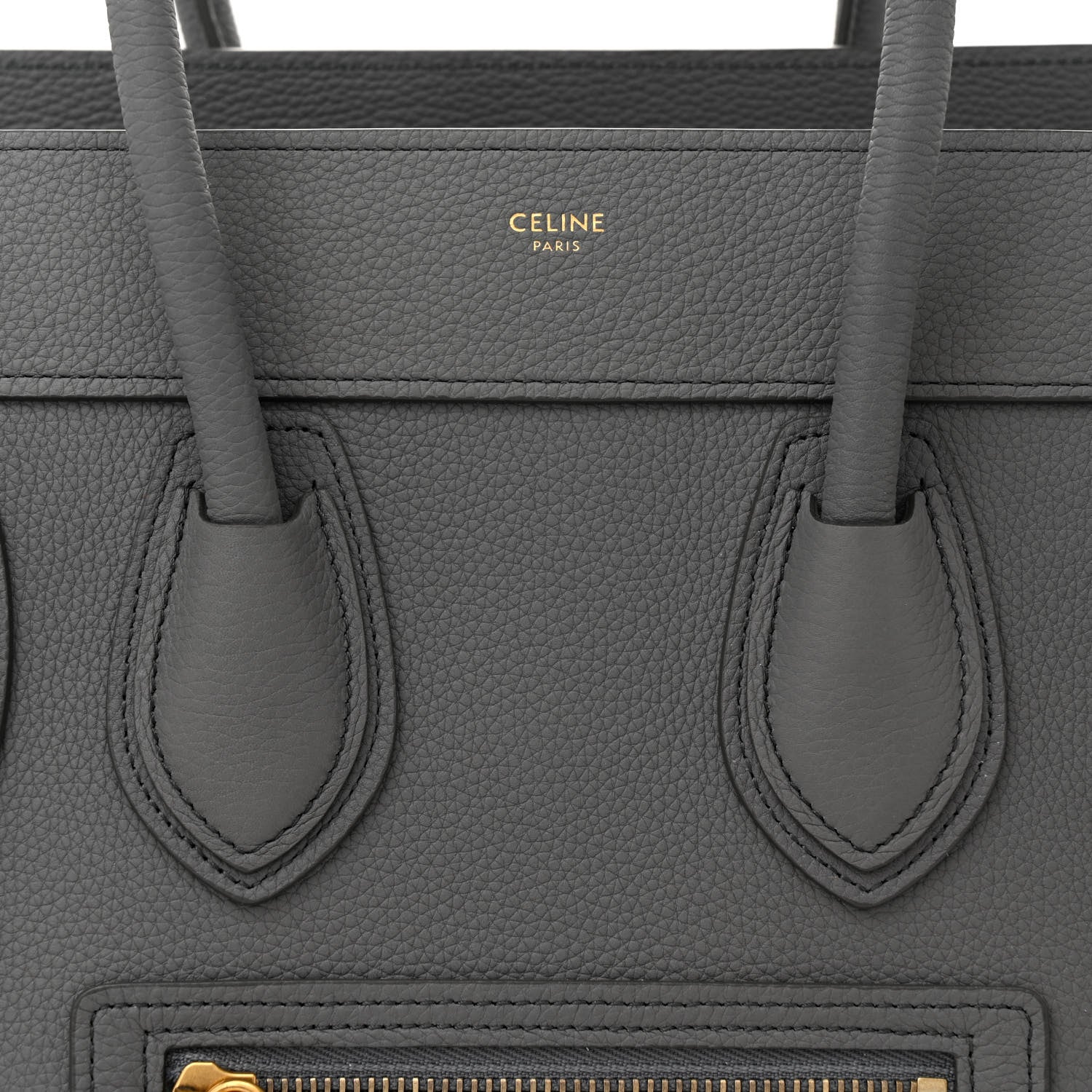 Celine Baby Drummed Calfskin Micro Luggage Kohl 8 of 10
