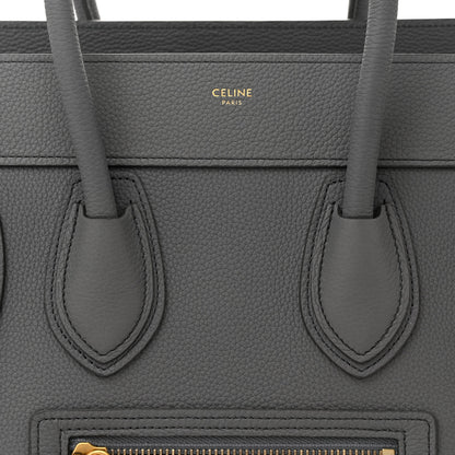 Celine Baby Drummed Calfskin Micro Luggage Kohl 8 of 10