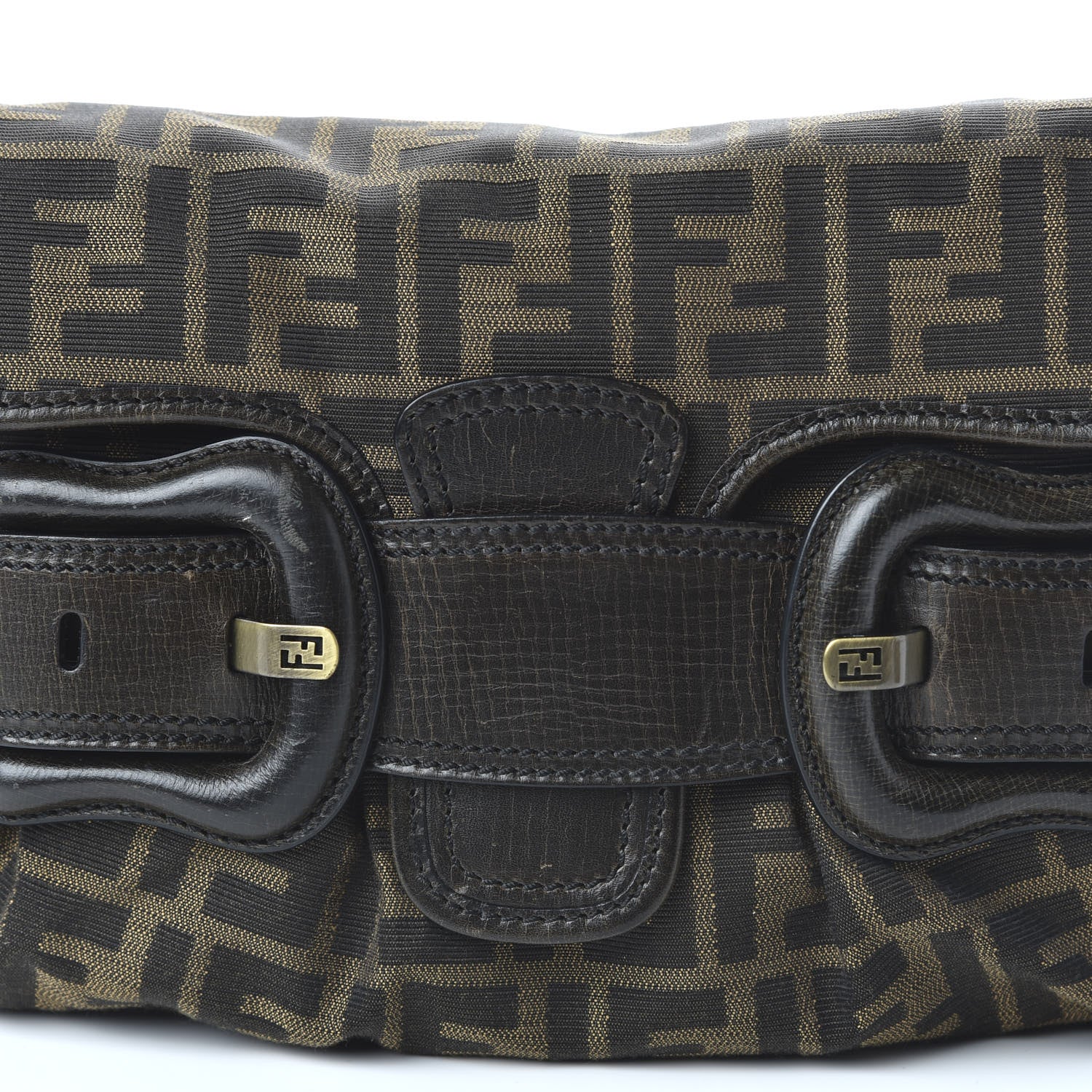 Fendi Zucca B Bis Flap Bag Tobacco Castagna 9 of 9