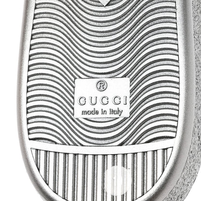 Gucci Metallic Nappa Interlocking G Perforated Mens Ace Sneakers 10 Argento 8 of 9