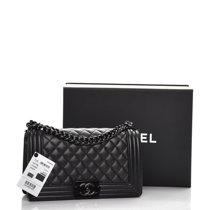 Chanel Caviar Quilted Medium Boy Flap So Black 8 of 8