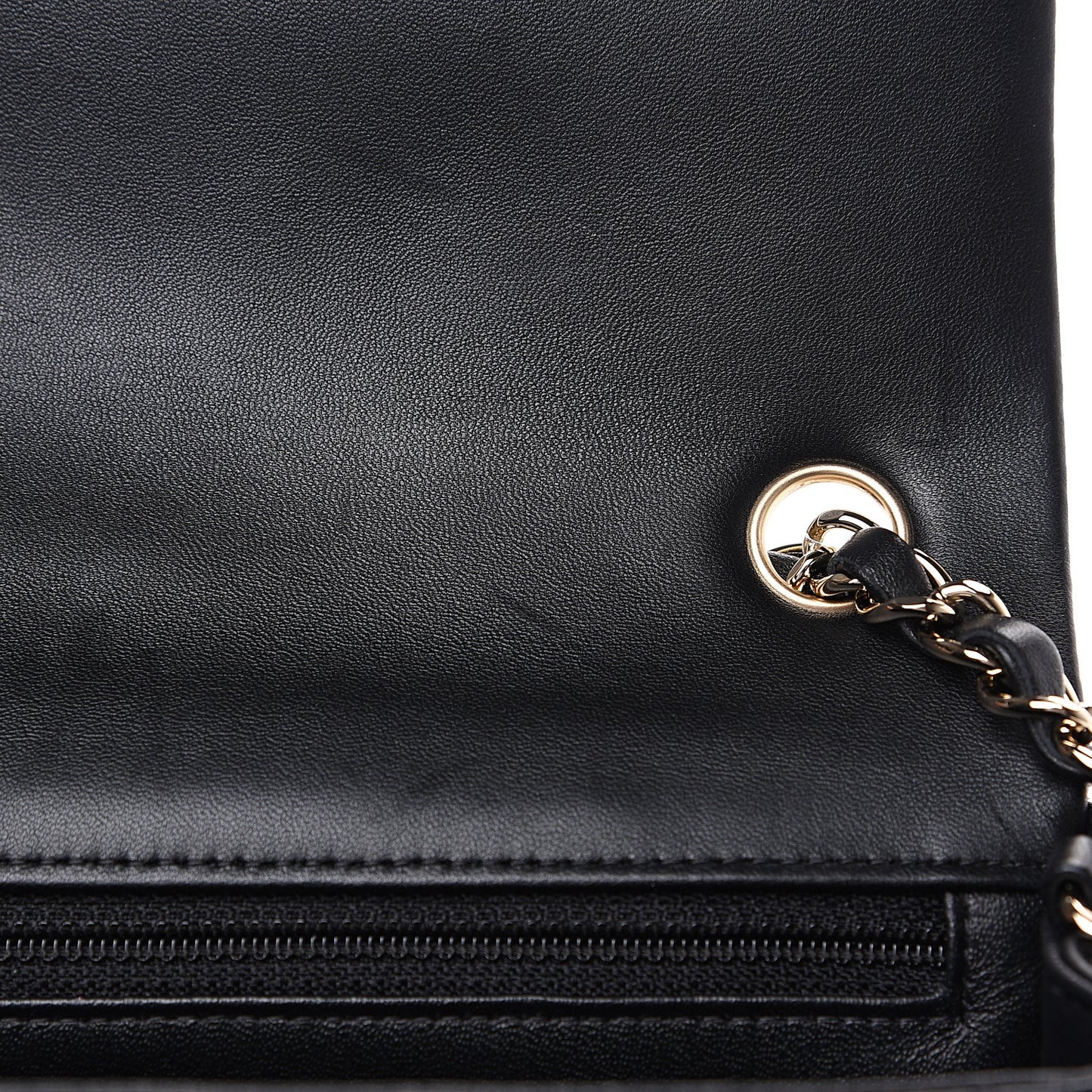 Lambskin Quilted Mini Rectangular Flap Black
