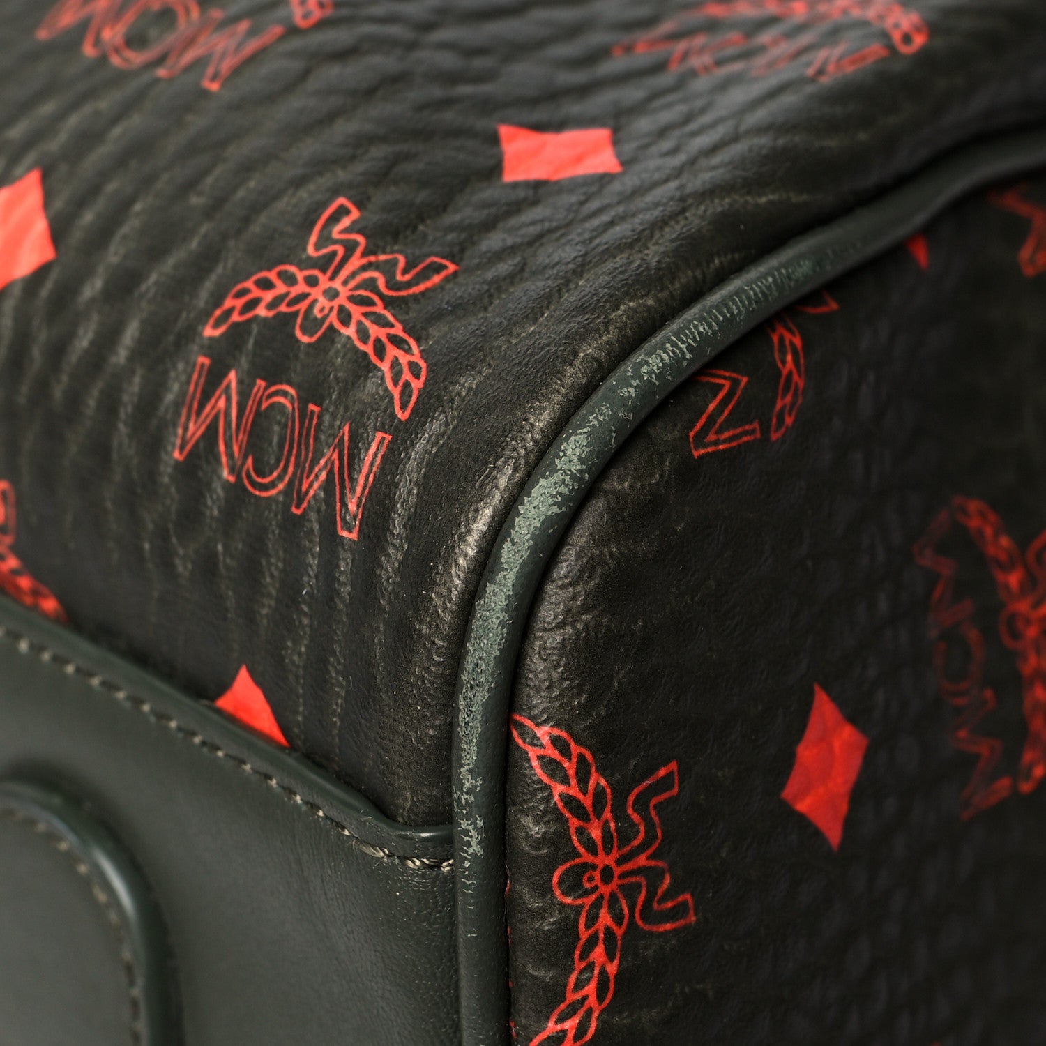 MCM Visetos Large Traveler Weekender Duffle Bag Winter Moss 9 of 12