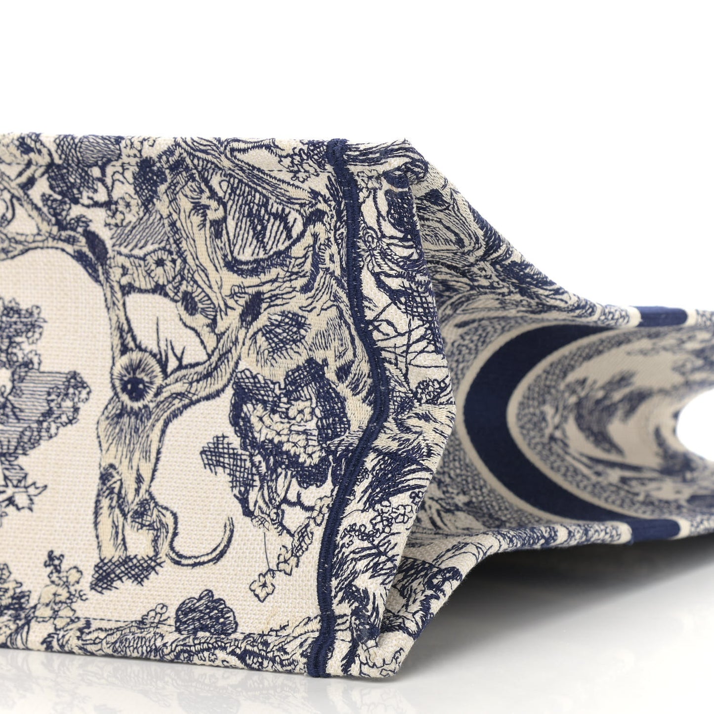 Canvas Embroidered Large Dioriviera Toile De Jouy Book Tote Blue