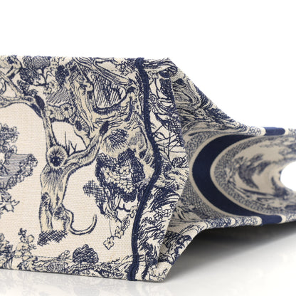 Christian Dior Canvas Embroidered Large Dioriviera Toile De Jouy Book Tote Blue 10 of 13