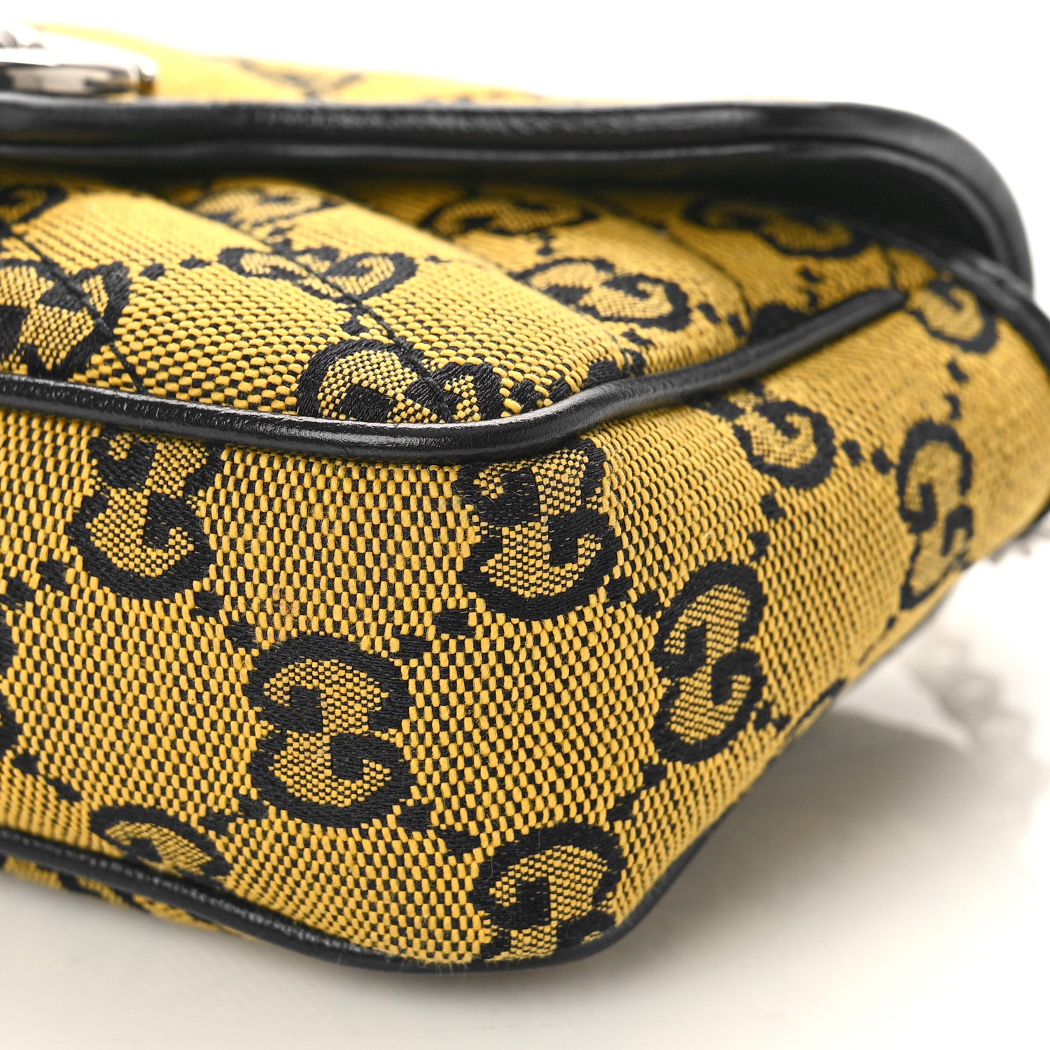 Gucci Monogram Multicolor Matelasse Diagonal Super Mini GG Marmont Shoulder Bag Yellow Blue 9 of 9
