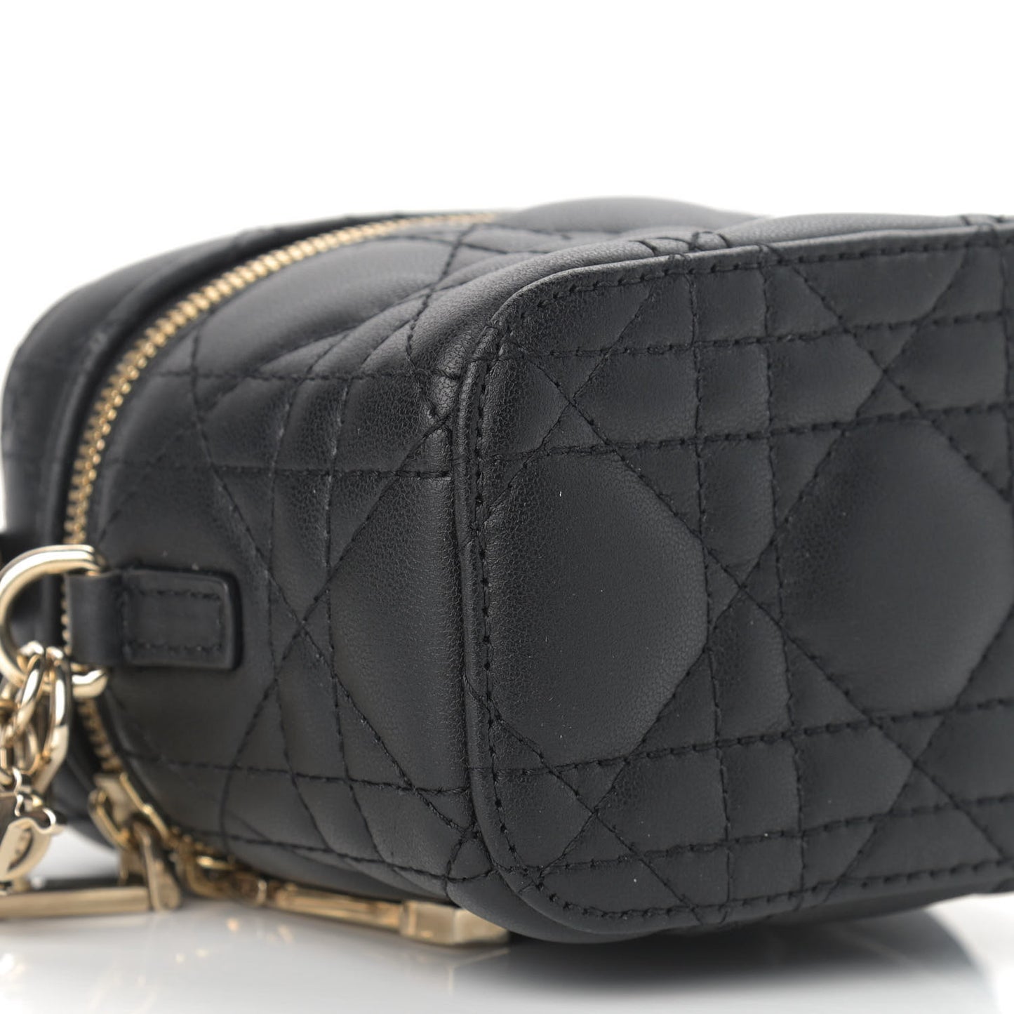 Lambskin Cannage Micro Lady Dior Vanity Case Black